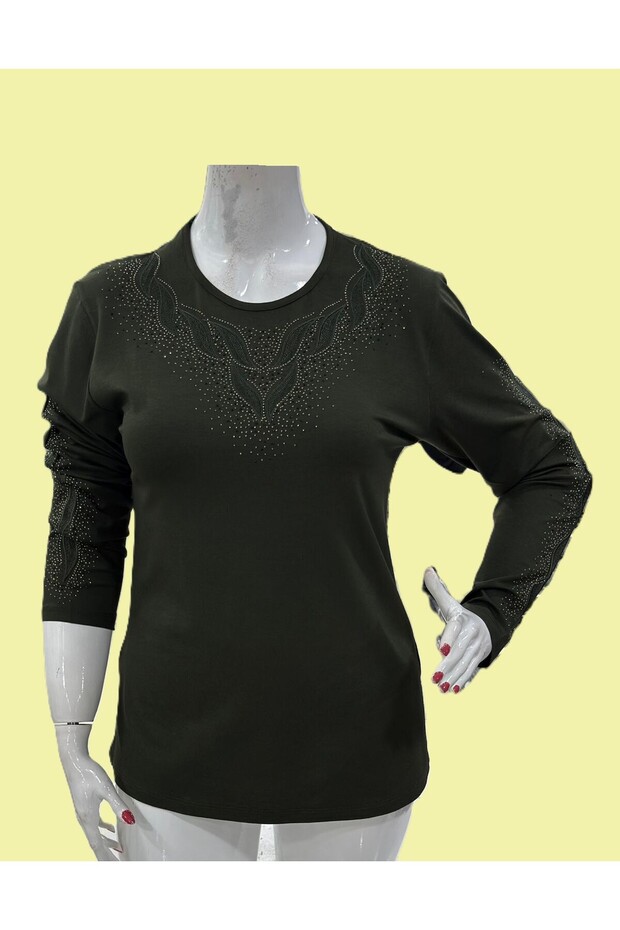 Women's Luxury Stone Embellished Mother Combed Cotton Blouse (Season-2026)