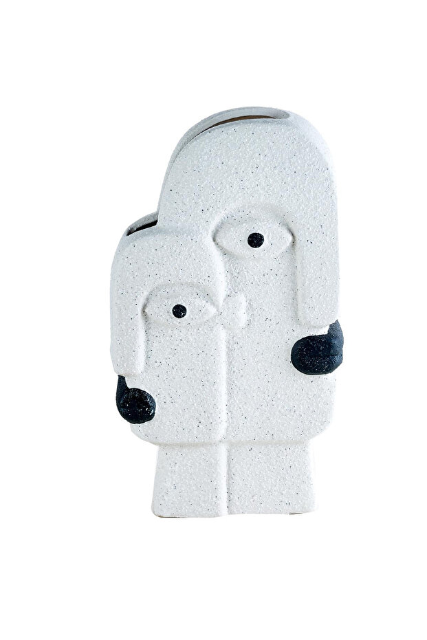 Face Art Ceramic Decorative Vase Beige