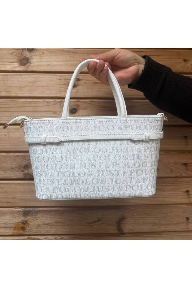 Women's Hand and Shoulder Bag with Zippered Compartments