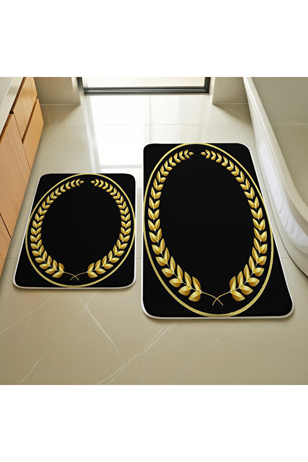 Gold Başak Pattern 2-Piece Mat Set M112