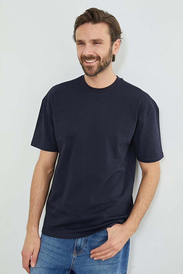 Basic Crew Neck Oversize T-Shirt - 1