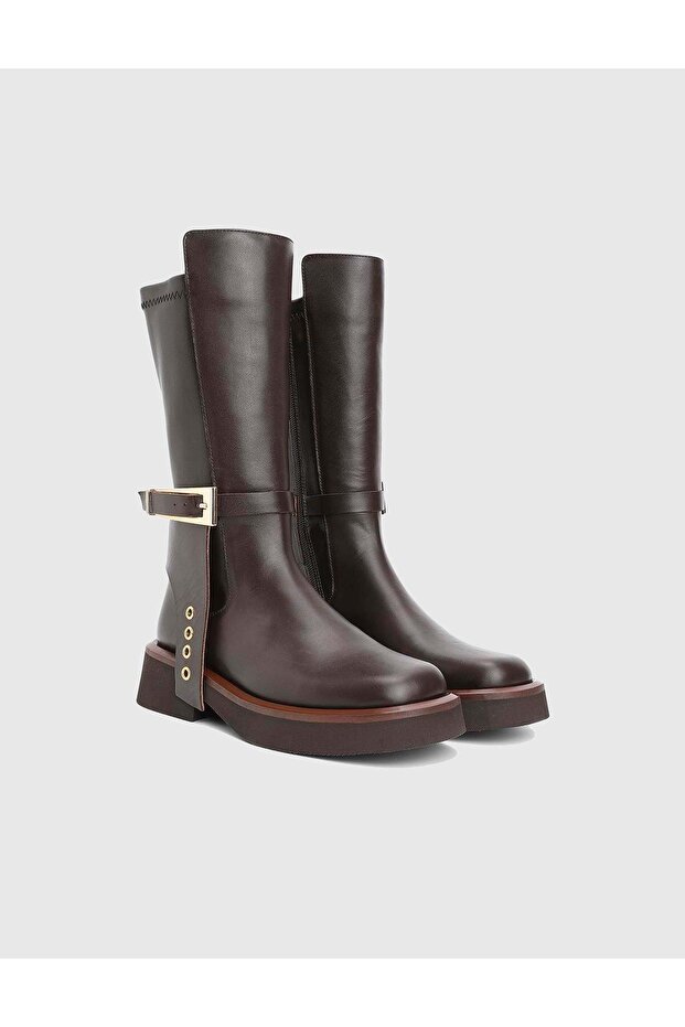 Vlad Genuine Leather Brown Women's Boots