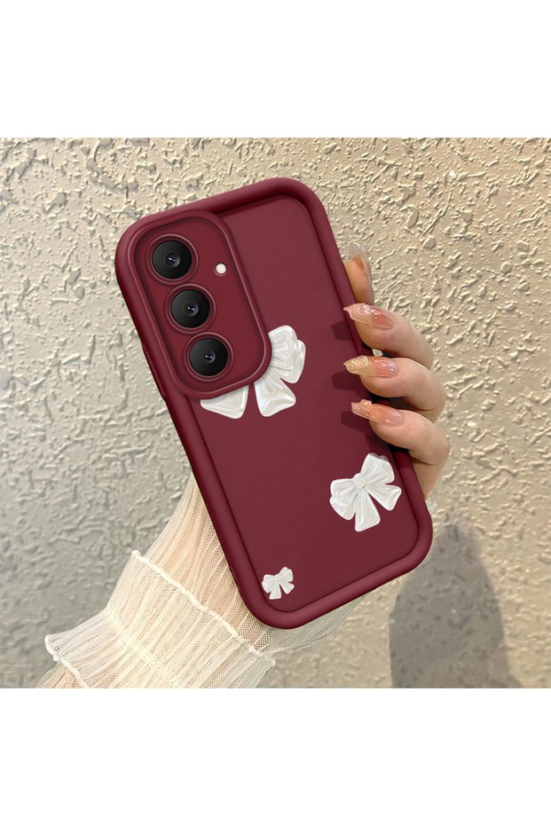 High Quality Bow Ribbon Silicone Phone Case Compatible with Samsung Galaxy S25 Fe