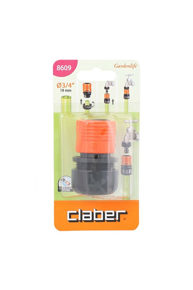 Automatic Coupling, 3/4inch, Black/Orange - 3