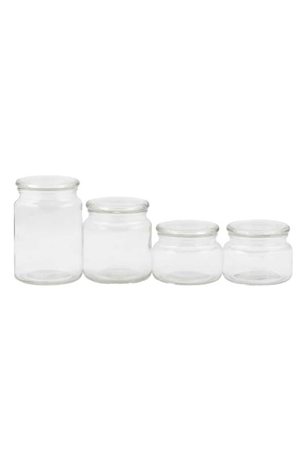 Glass Canister, 4 pcs