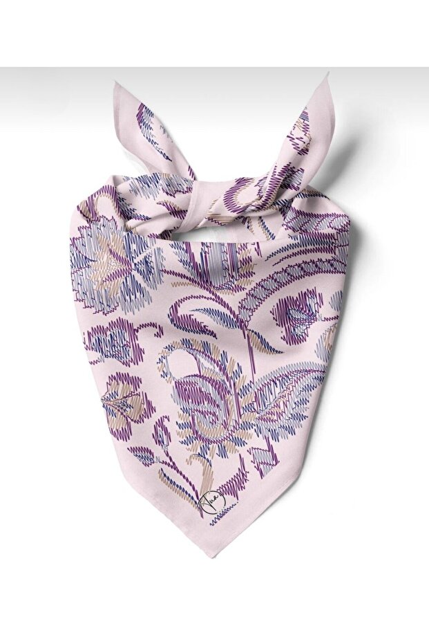 55X55 Purple Flower Bandana / Scarf
