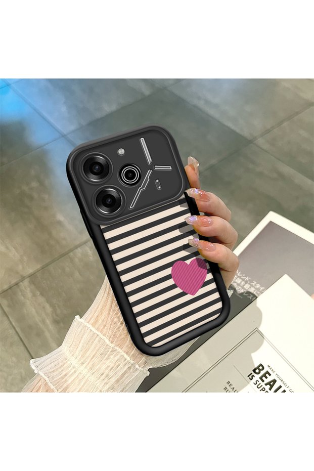 Tecno Pova 6/Pova 6 Pro Compatible Shockproof Camera Protected Black Silicone Stylish Print Case