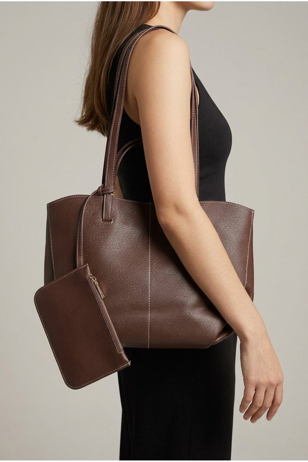Women's Brown Stylish Shoulder Bag and Clutch Bag Crisscross Straps Wallet Pack for Daily Use Bag