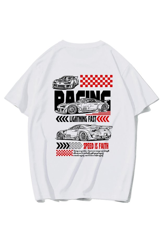 Unisex Oversize Speed Is Faith T-Shirt (White)