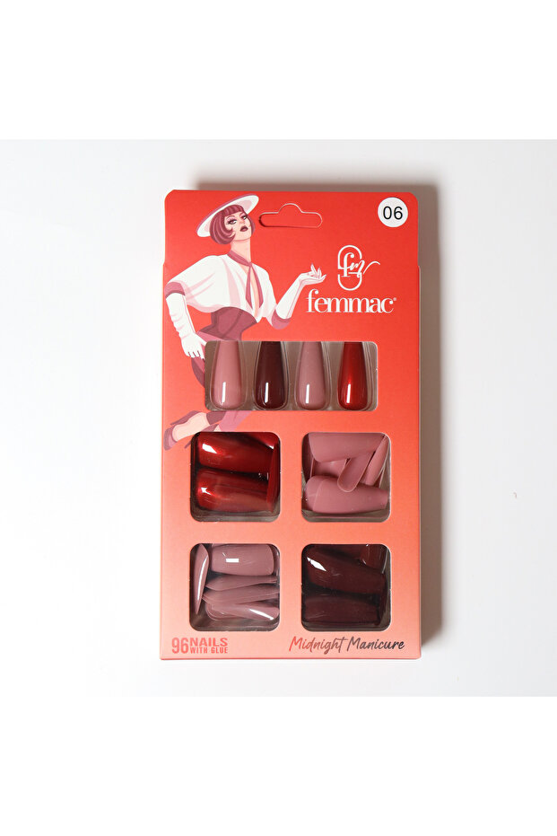 Midnight Manicure Press-On False Nails – Reusable, Lightweight, Salon Finish, 06 Cliff