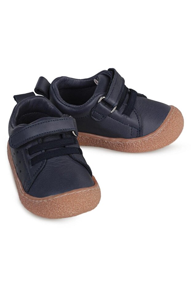 Velcro Leather 18- İlkadım Shoes - Navy Blue