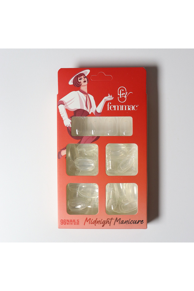 Midnight Manicure Press-On False Nails – Reusable, Lightweight, Salon Finish, Oval
