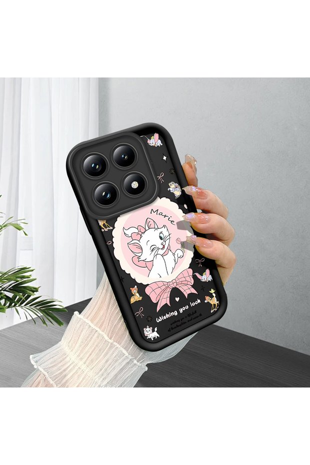 Mi 14t Pro Compatible Shockproof Camera Protected Black Silicone Stylish Print Case