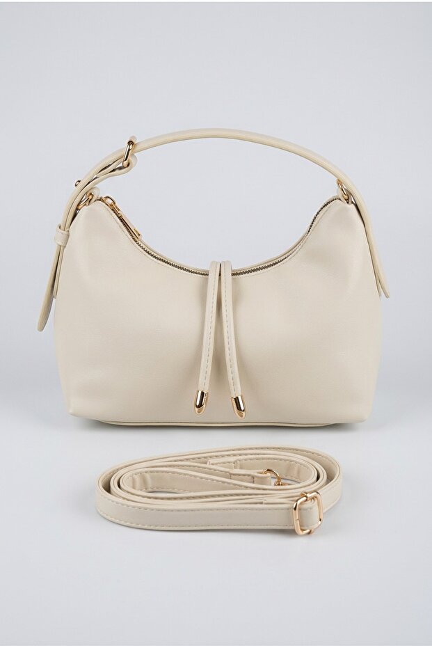 Women's Ecru Color Hand and Shoulder Bag with Adjustable Strap for Daily Use Stylish Hand and Shoulder Bag