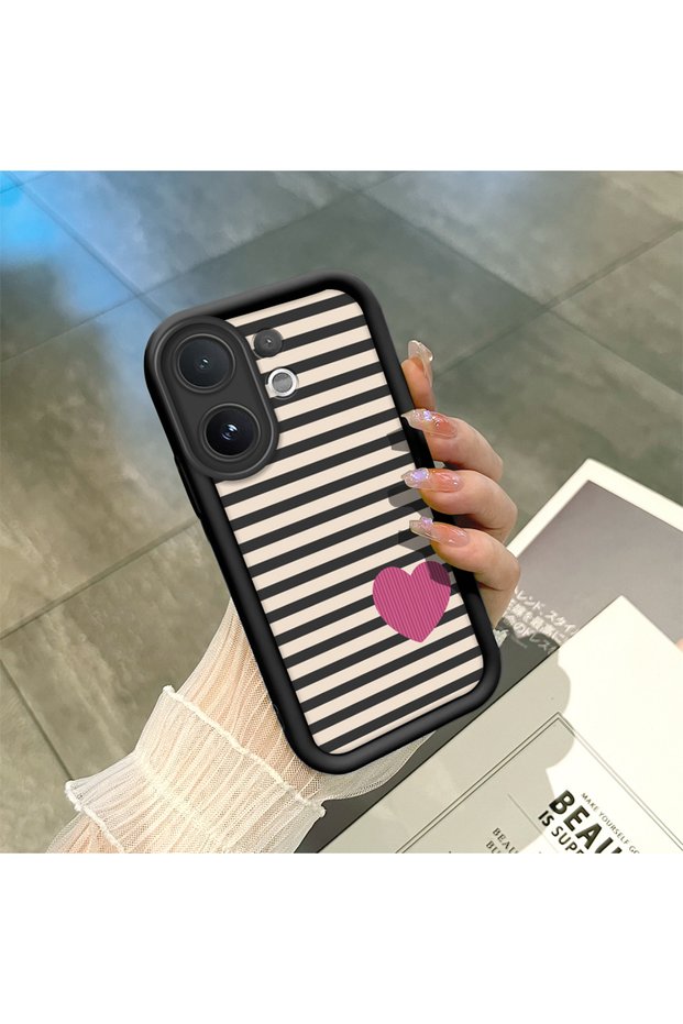 Vivo V60 Compatible Shockproof Camera Protected Black Silicone Stylish Print Case