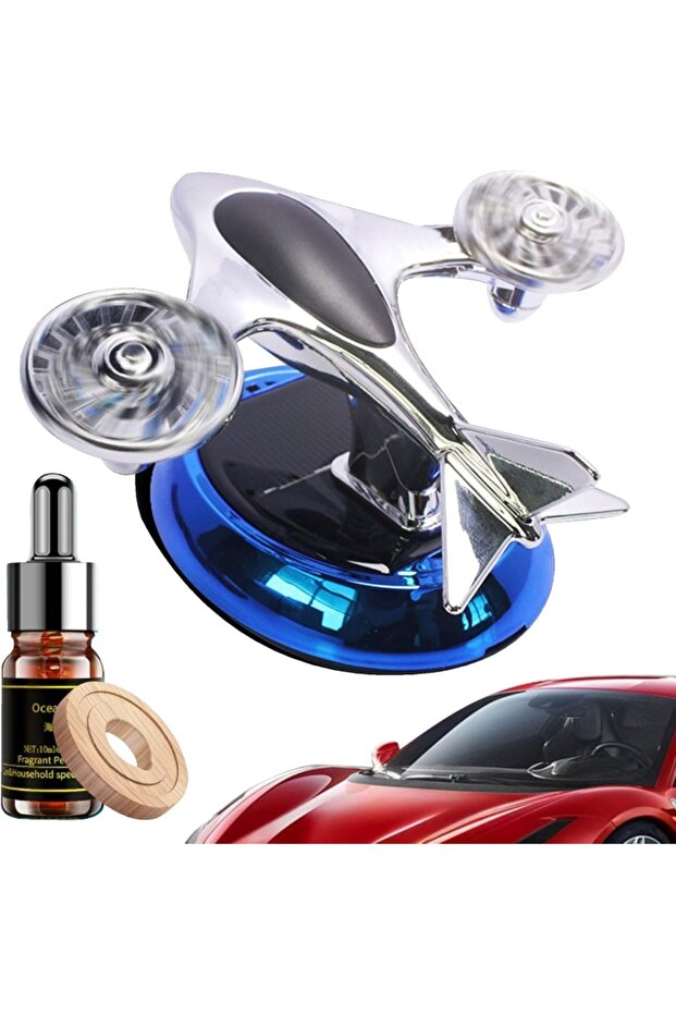 Car Helicopter Air Freshener – Solar Powered Rotating Aromatherapy Diffuser- Stylish Auto Interior