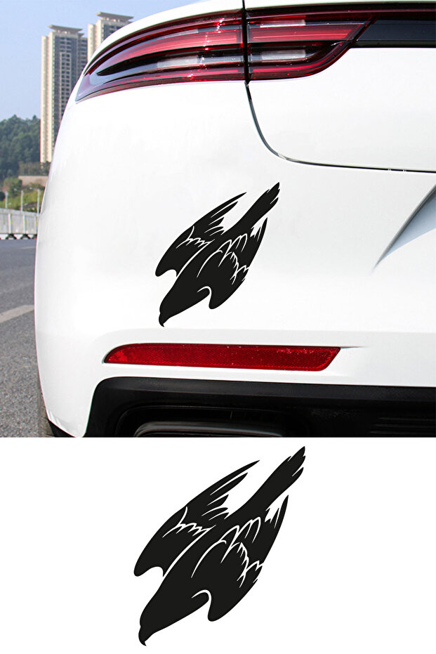 Flying Eagle Car Sticker - Eagle Silhouette Sticker - Car Motor Accessory 13X15Cm