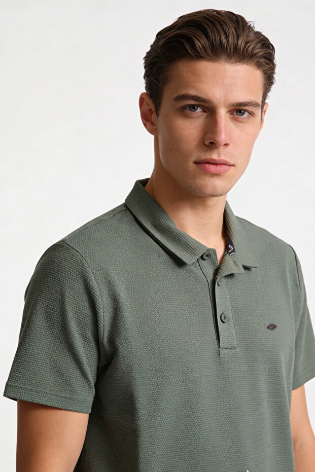 Waafle Khaki Men's Polo Neck T-Shirt 7146-04