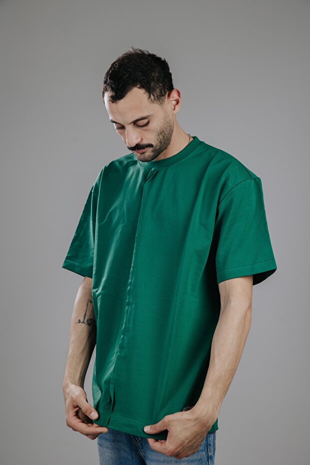 The Line Oversized Mens Tshirts, Green, SF15-7GRN , Size-M