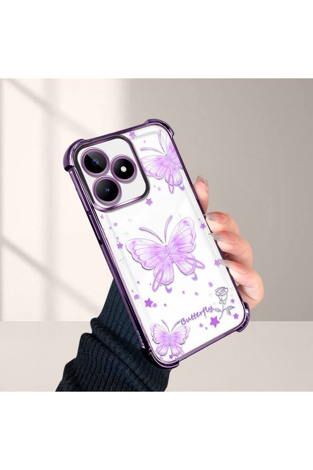 Realme Note 50 4g Compatible Stylish Butterfly Pattern Drop-Resistant Case