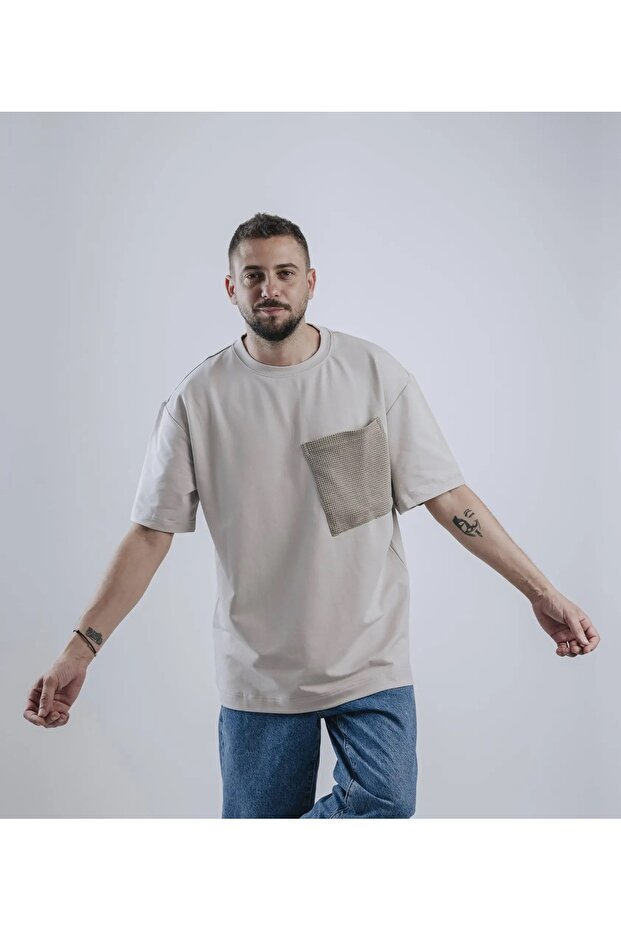 The Big Pocket Oversized Mens Tshirts, Grey, SF15-2GRY , Size-S