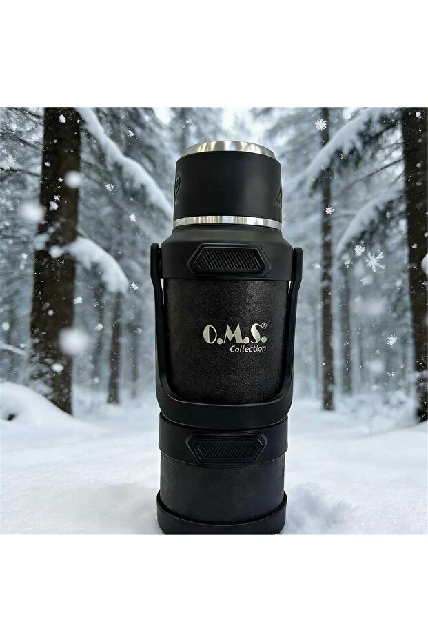 Stormthermo - 5 Pcs. Plus Stainless Steel 72 Hour Hot & Cold Thermos (8503 - 1.7 Liter - Black)