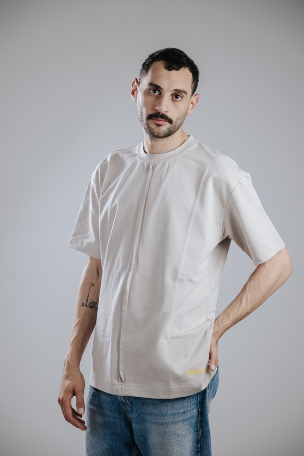 The Line Oversized Mens Tshirts, Grey, SF15-7GRY , Size-S