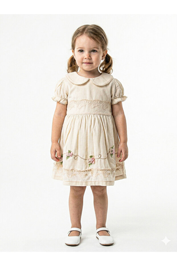 Girl's Summer Dress 9-24 Months 53152 Beige