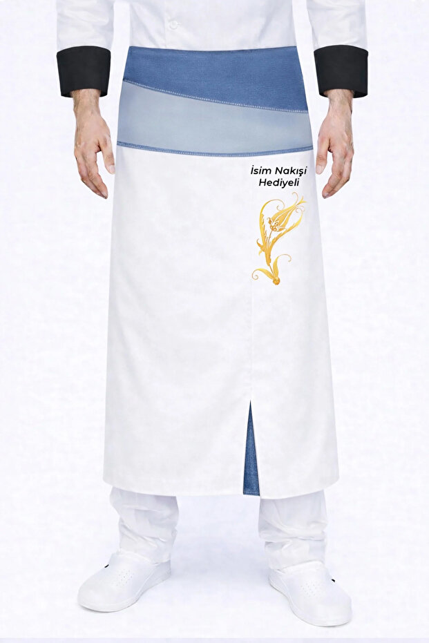 Chef Apron with Name Gift, Waist-Tie Chef Apron, Kitchen Aprons, Cafe Restaurant Apron, Chef