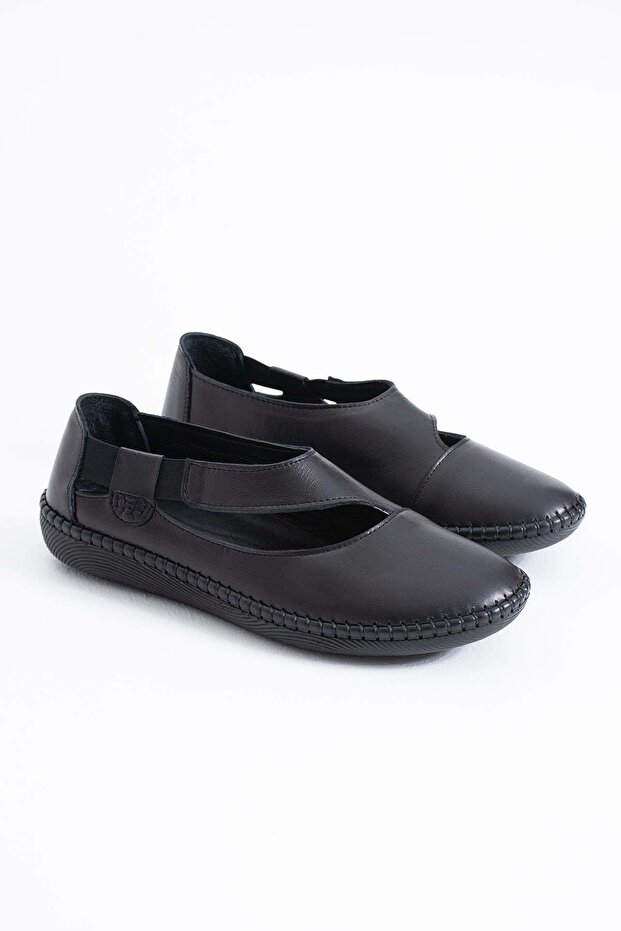 100% Genuine Leather Comfortable Elastic Women's Mother Shoes