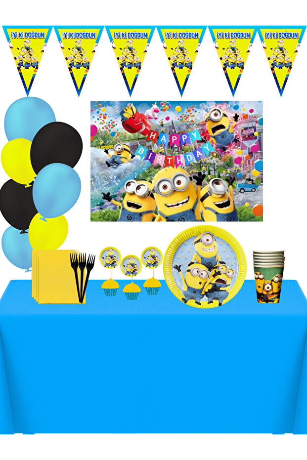 Minions Minions Birthday Party Decoration Set for 40 People with Banner