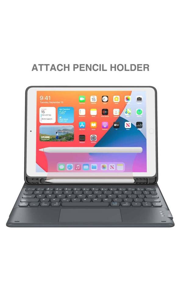 iPad Keyboard 9th Generation, Keyboard for iPad 8th Generation/7th Gen 10.2 Inch, Smart Trackpad, De