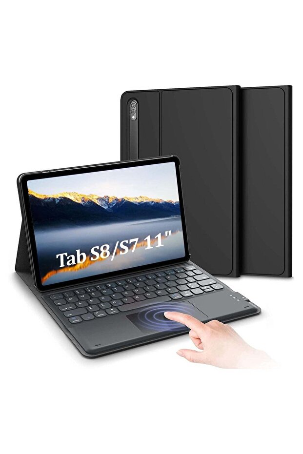 Galaxy Tab S8 Keyboard Case, Touchpad with S Pen Slot, for Samsung Galaxy Tab S8 / S7 11 inch, Recha