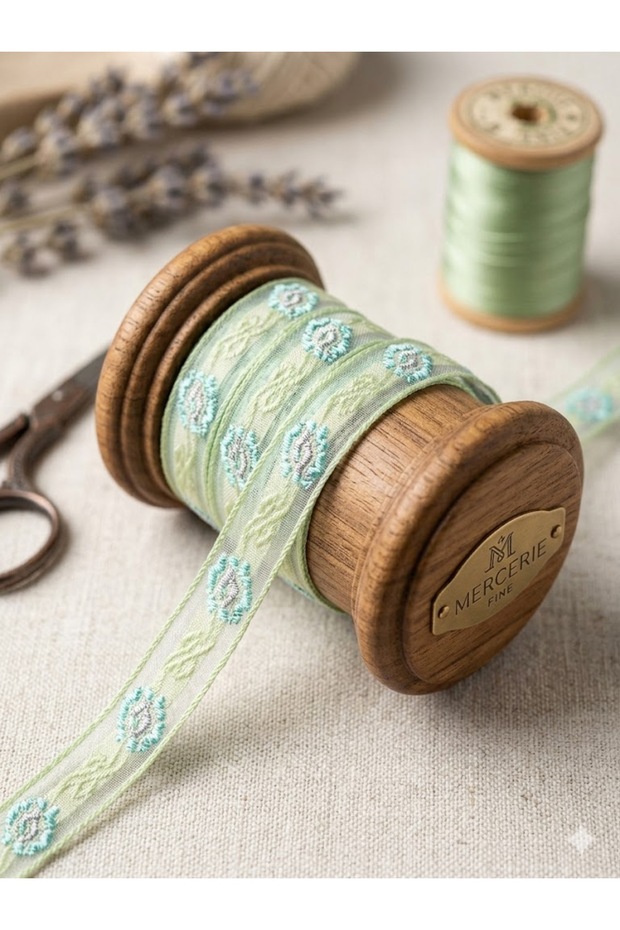 French Floral Organza Ribbon / Decorative Ribbon 12mm - 25Meters