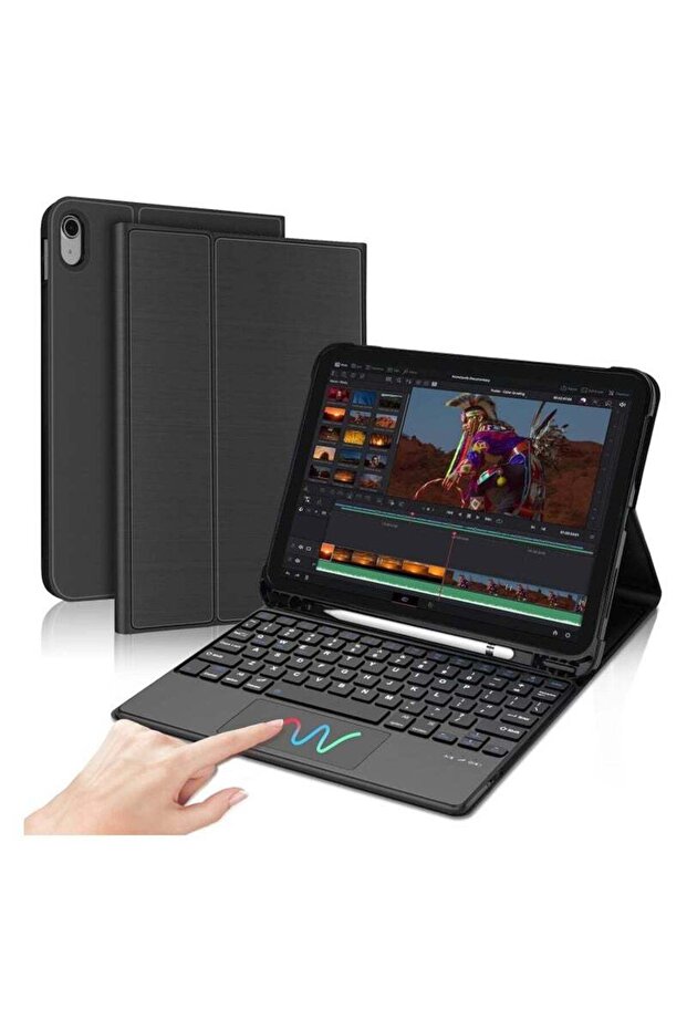 iPad Pro 11" (2024) M4 Wireless Keyboard Case with Touchpad – Magnetic Detachable Keyboard, Smart Fo