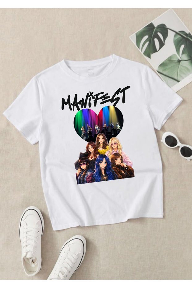 Manifest Group Zoktay Mina Esin Hilal Sueda Lidya Designed T-Shirt 100% Organic Cotton White T-Shirt