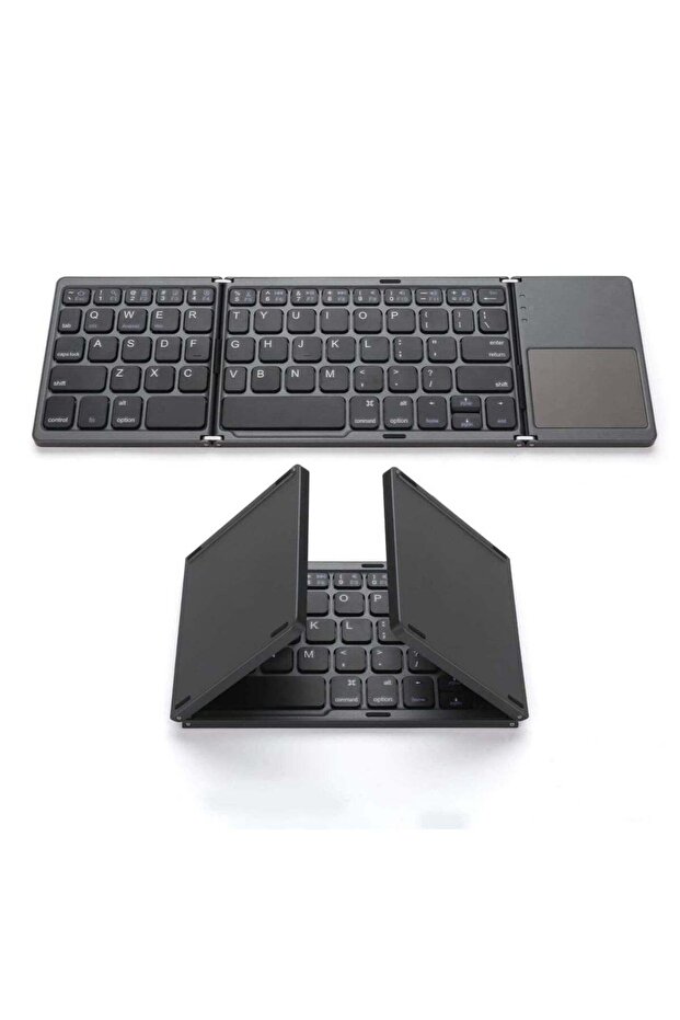 Foldable Bluetooth Keyboard, Wireless Bluetooth Keyboard with Touchpad, Pocket Size USB Rechargeable