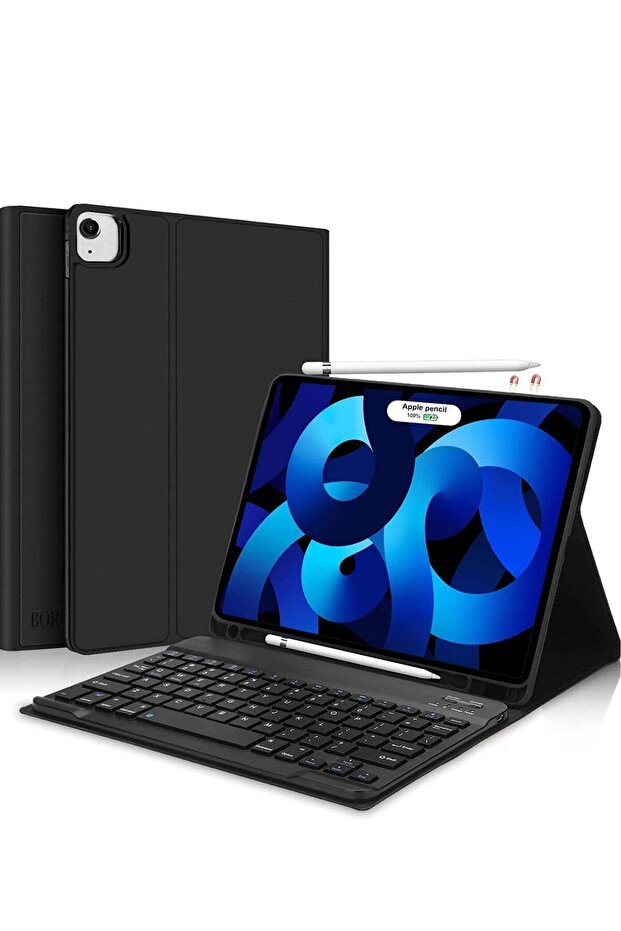 Keyboard Case for iPad Air 4th Generation 10.9 2020 with Pencil Holder,PU Leather Auto Wake/Sleep Sm