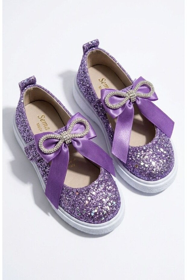 Girls' Silvery Ballet Flats (Narrow Fit)
