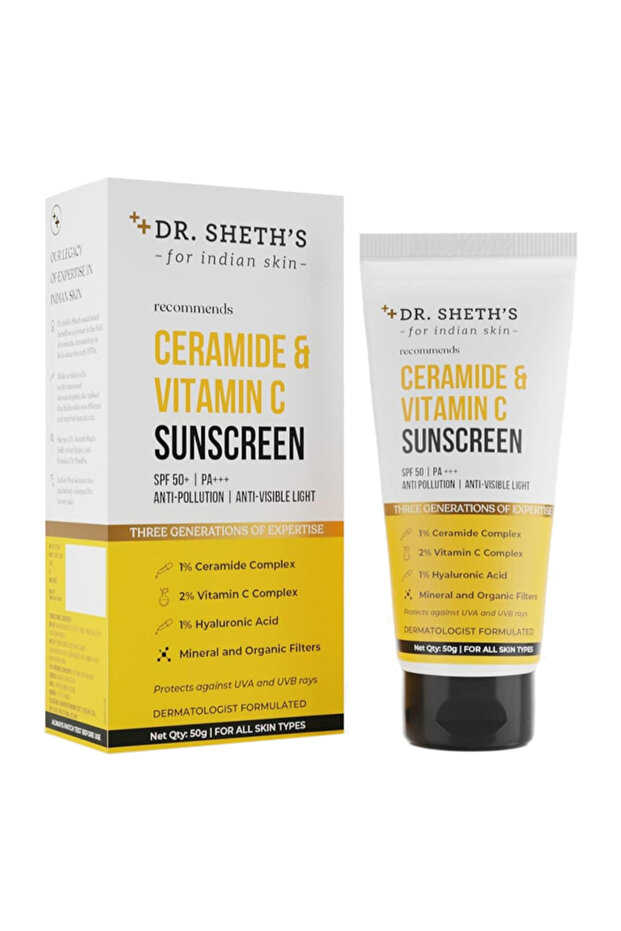DR SHETH'S CERAMIDE AND VITC SUNSCREEN SPF50 50G