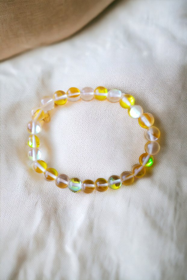 Yellow Thermal Quartz Bracelet Natural Original Shiny Model Feminine Energy Bracelet Communication Bracelet