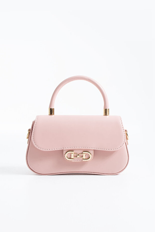 Nçs Pink Covered Baguette Crossbody Women's Bag