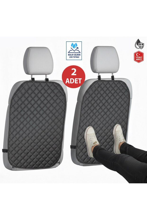 2 Pieces Car Seat Back Protector Cover - Black Color - Stain Resistant Waterproof Liquid Slider