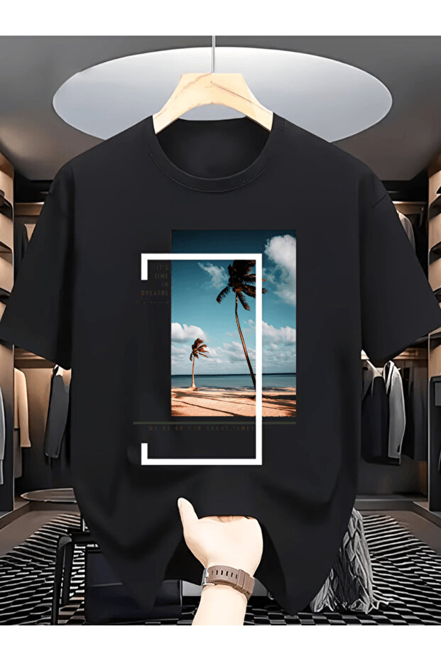 Bay We'Re up for Great Times Text Printed Premium Oversize T-Shirt