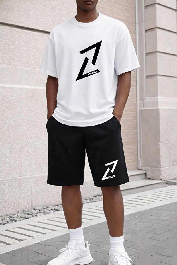 Men/Women Oversize T-Shirt Shorts Set Casual Combination