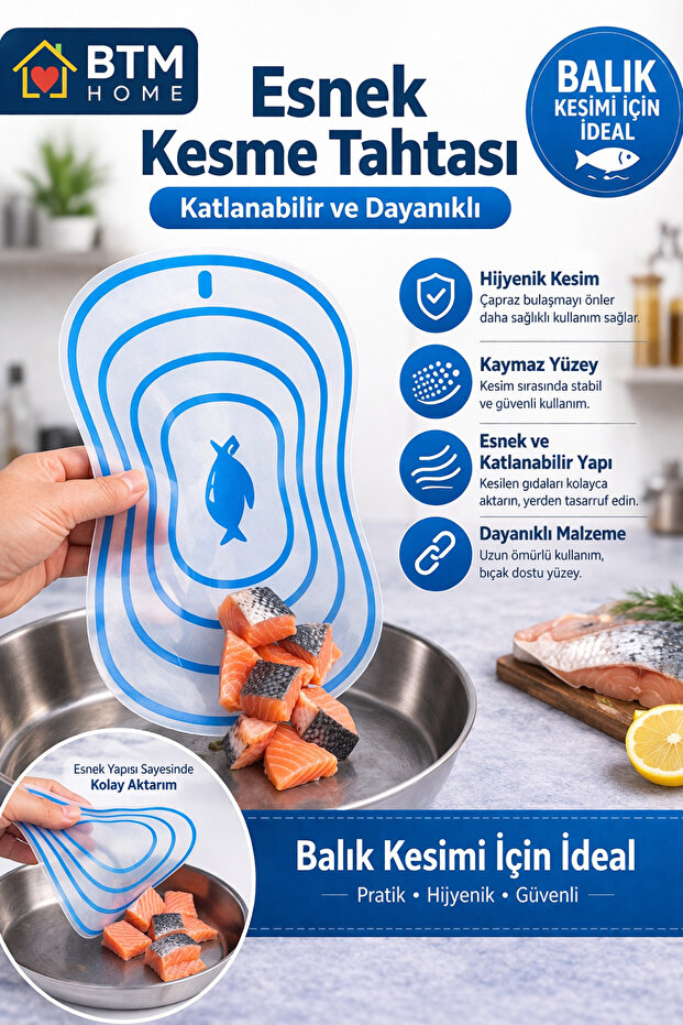 Flexible Cutting Board Large Size Chopping Board Non-Slip Kitchen Cutting Board for Vegetables Fruits Meat Fish