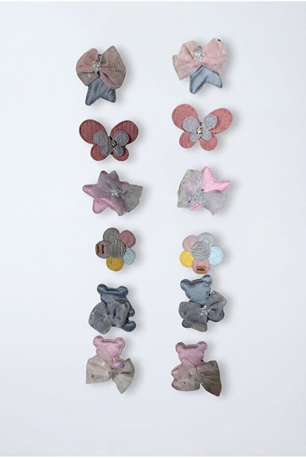 Girl's Pastel Figured Buckle Set of 12