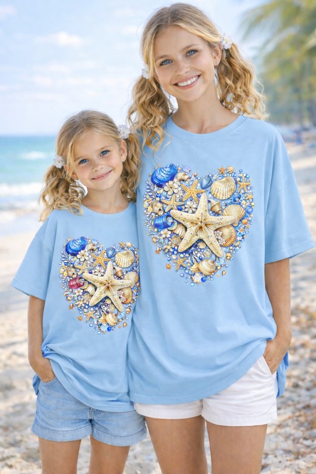 100% Cotton Mother/Child Combination Printed T-Shirt