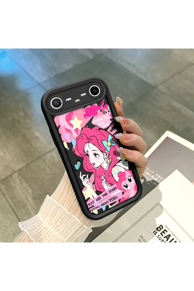 Tecno Spark Slim/Pova Slim Compatible Shockproof Camera Protected Black Silicone Stylish Print Case