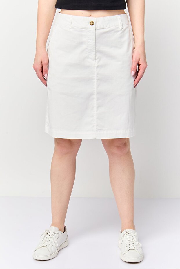 Women Solid Mini Skirt, White